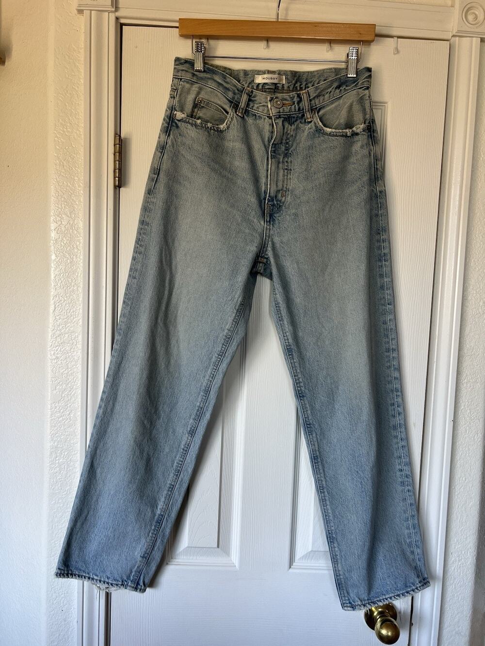 Moussy Vintage Jeans Womens 27 Light Blue Straight Leg Denim Excellent Cond.